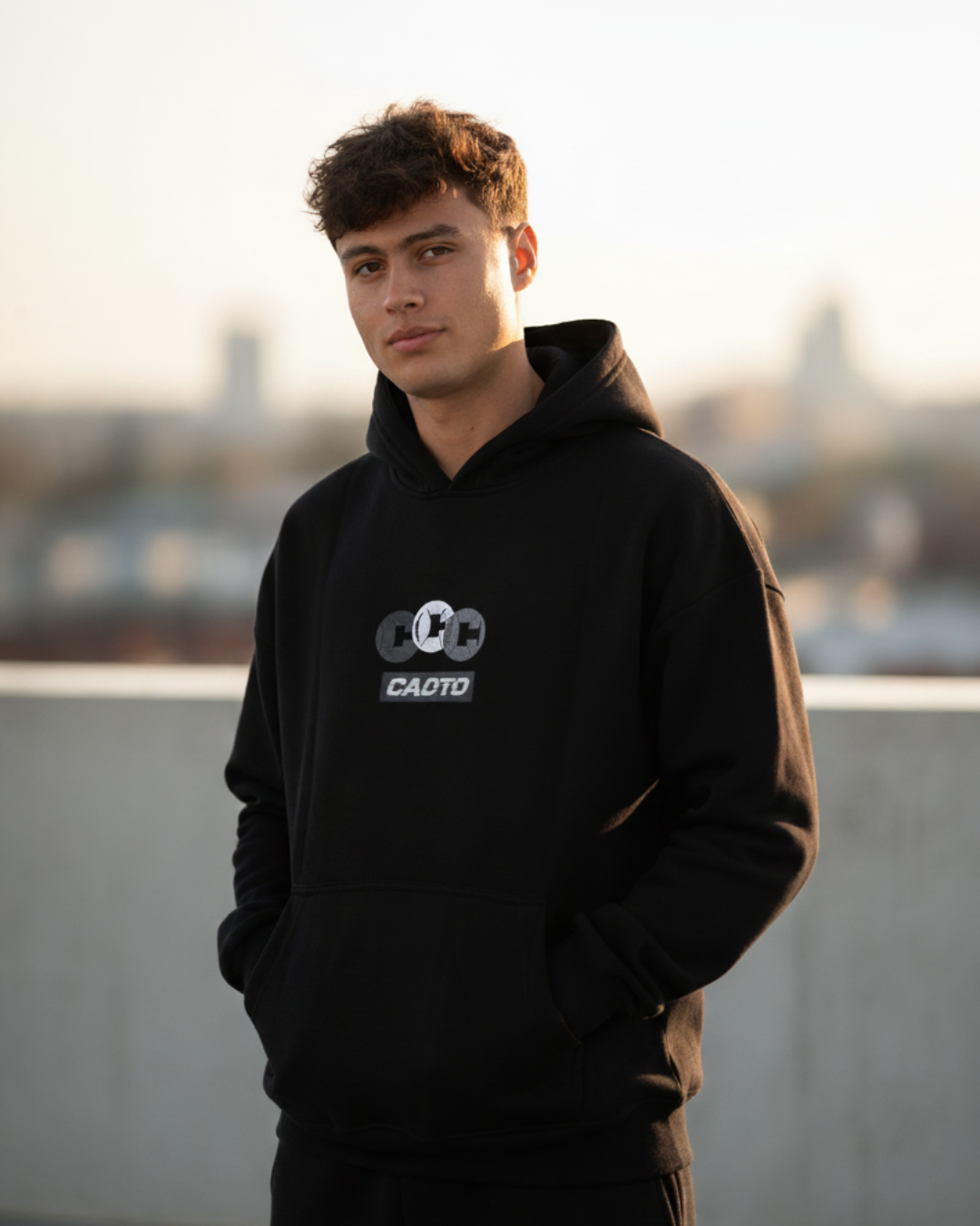 CACTO STORY  Black Printed Hoodie