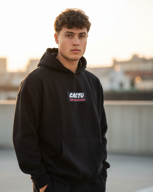 CACTO Vision Black Printed Hoodie