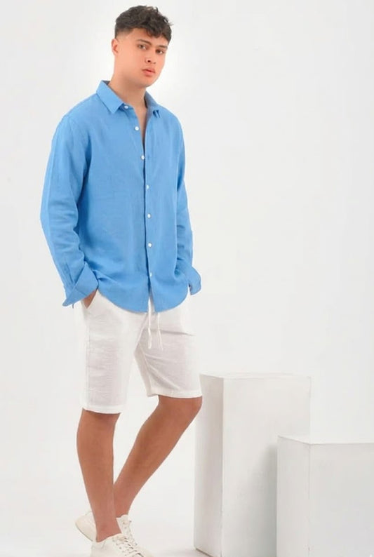 Baby blue linen shirt